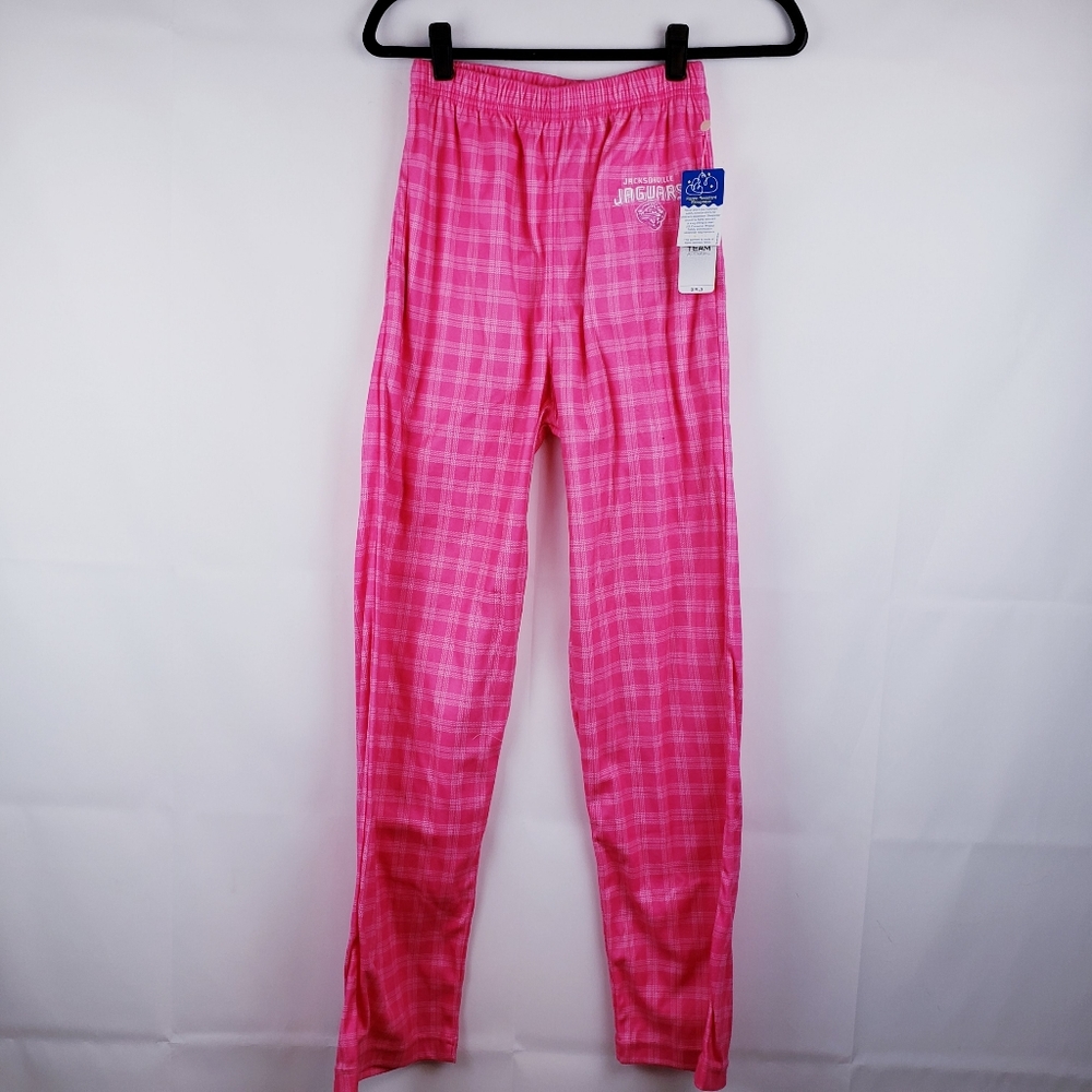 Hot Pink Jacksonville Jaguars Pajama Pants Plaid Pockets Size 6? Womens